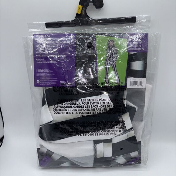 Beetlejuice Women Halloween Costume Small 2-4 Party Gothic (MISSING PANTS) NIP - Picture 10 of 13